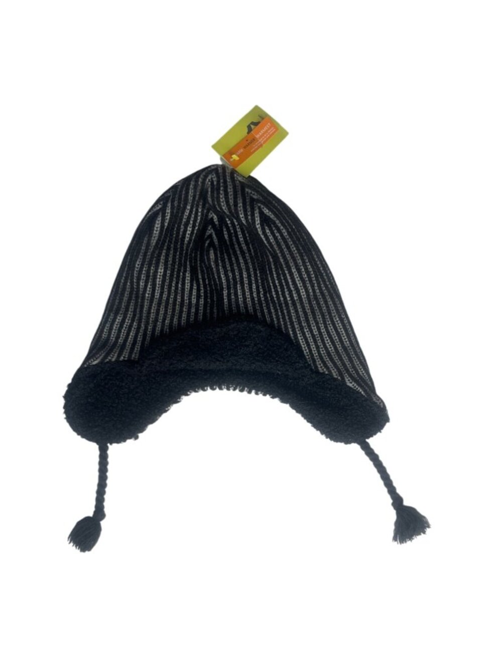 All In Motion Striped Sherpa Lined Trapper Hat Black OS Warm Lined